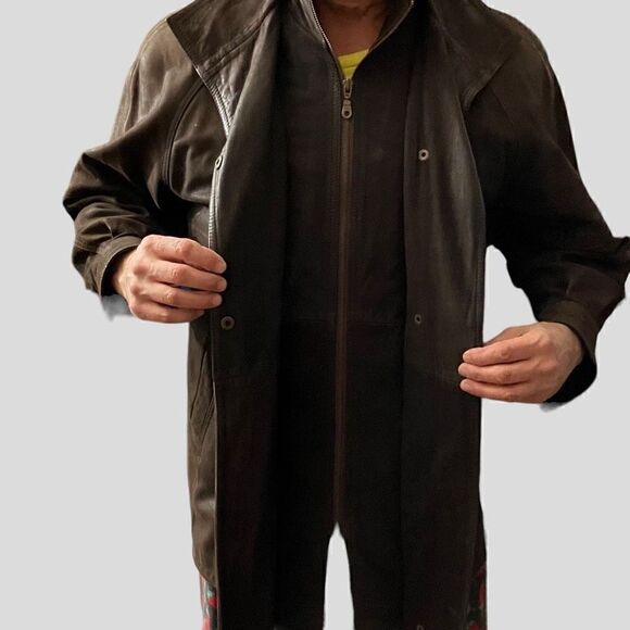 Wilson Leather for Men Brown, Insulated, Leather Long Jacket / SZ: S (see measur - Picture 2 of 9